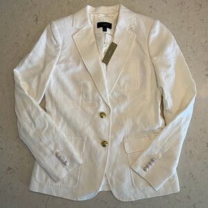 NWT J. Crew White Linen Jacket - 8T